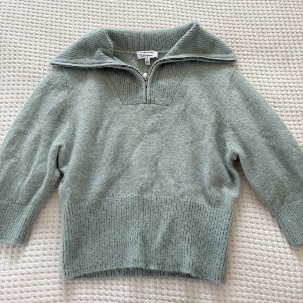 & Other Stories Teal Half-Zip